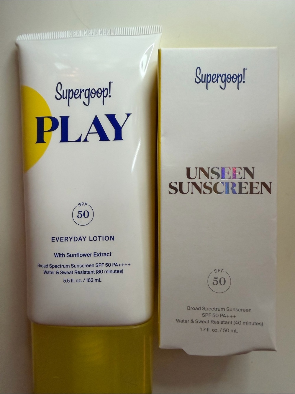 Supergoop! Play Everyday Lotion SPF 50 and Unseen Sunscreen SPF 50 brand new  #s